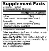 BEST Lutein 20 mg - 60 Softgels - Nutra Best Europe