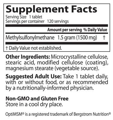 BEST MSM 1500 mg - 120 Tablets - Nutra Best Europe