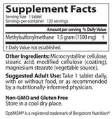 BEST MSM 1500 mg - 120 Tablets - Nutra Best Europe