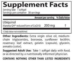 BEST Ubiquinol Kaneka QH 200 mg - 30 Gel capsules - Nutra Best Europe