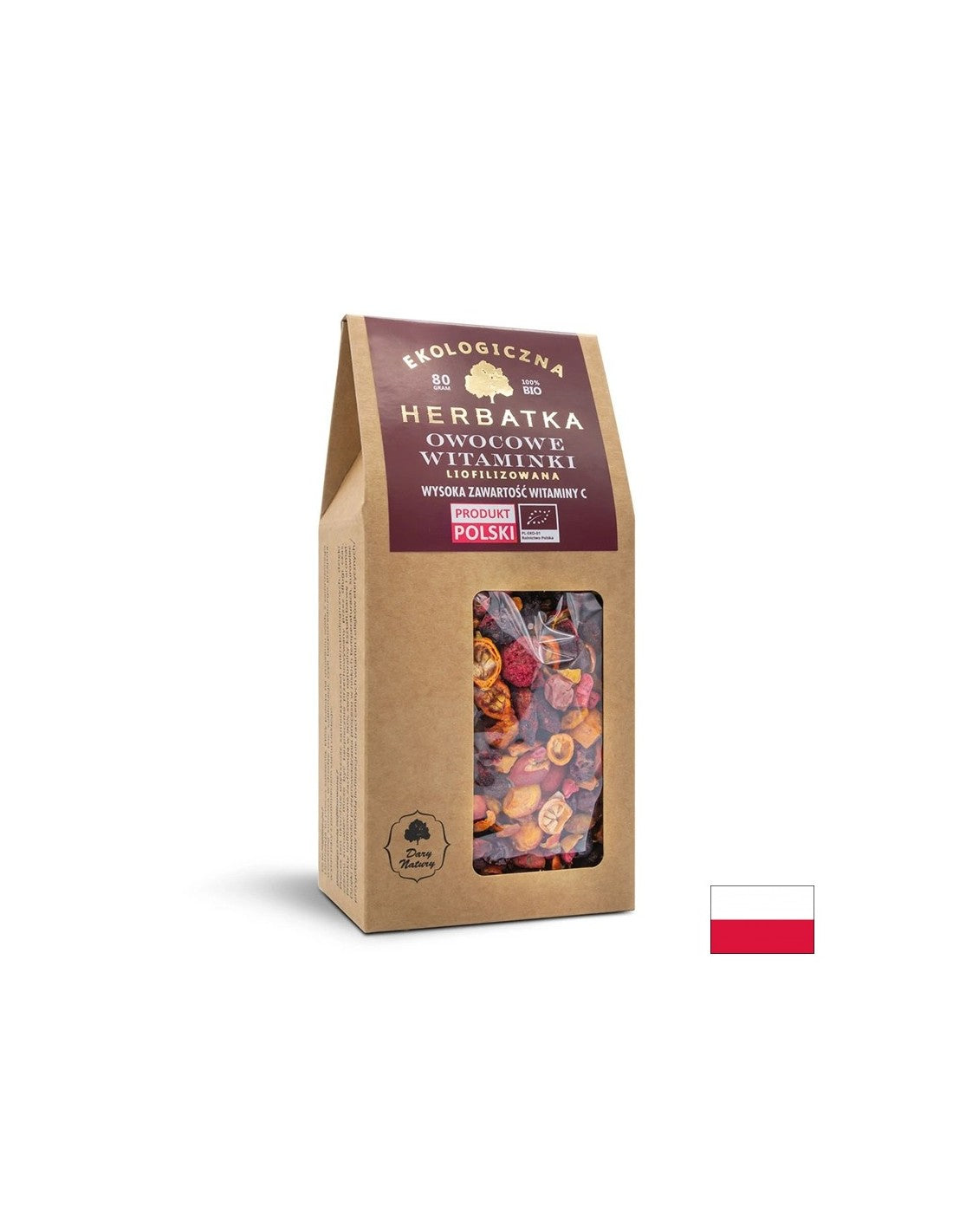 Fagyasztva szárított gyümölcstea Bio, 80 g <tc>Dary Natury</tc>