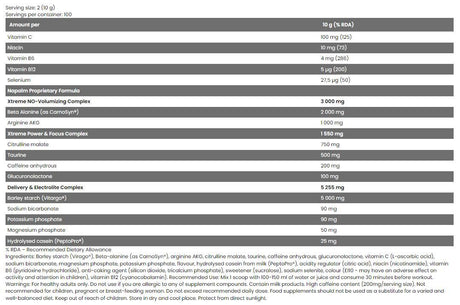 Xtreme NAPALM Pre-Workout | Loaded With Vitargo® - 500 grams - Nutra Best Europe