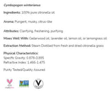 Citronella Oil | 100% Pure Cymbopogon Winterianus - 30 ml - Nutra Best Europe