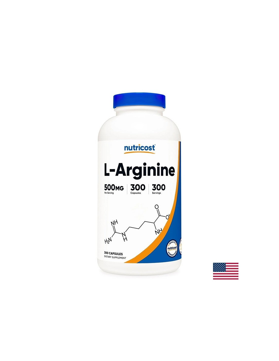 Energy and muscle mass - L-Arginine, 500 mg x 300 capsules - Nutra Best Europe