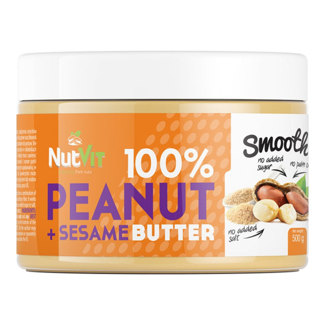 Peanut + Sesame Butter Smooth 500 grams - Nutra Best Europe
