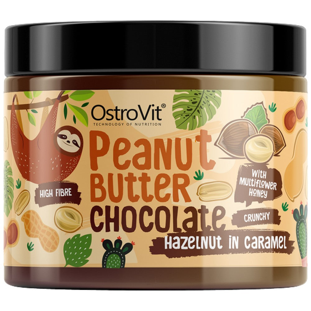 Chocolate Peanut Butter with Hazelnut in Caramel | Crunchy 500 grams - Nutra Best Europe