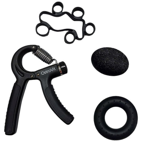 Hand and Arm Exercise Equipment | Forearm grip + Grip and finger training rubber 4 pcs. - Nutra Best Europe