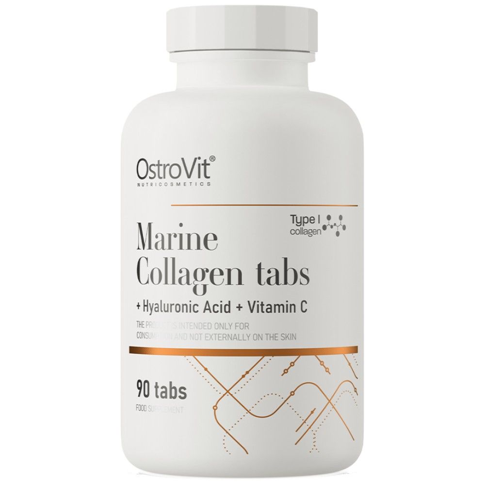 Marine Collagen / + Hyaluronic Acid and Vitamin C - 90 Tablets - Nutra Best Europe