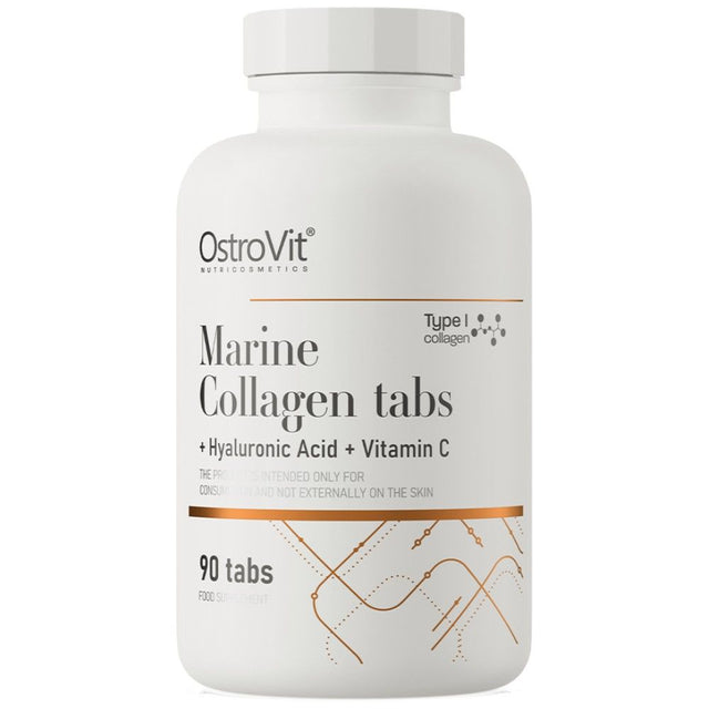 Marine Collagen / + Hyaluronic Acid and Vitamin C - 90 Tablets - Nutra Best Europe