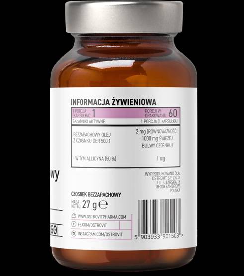 Odorless Garlic 1000 mg 60 Gel capsules - Nutra Best Europe