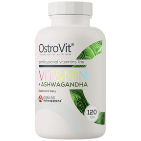 VitandMin + Ashwagandha | Multivitamin Formula + KSM-66® 120 Tablets - Nutra Best Europe