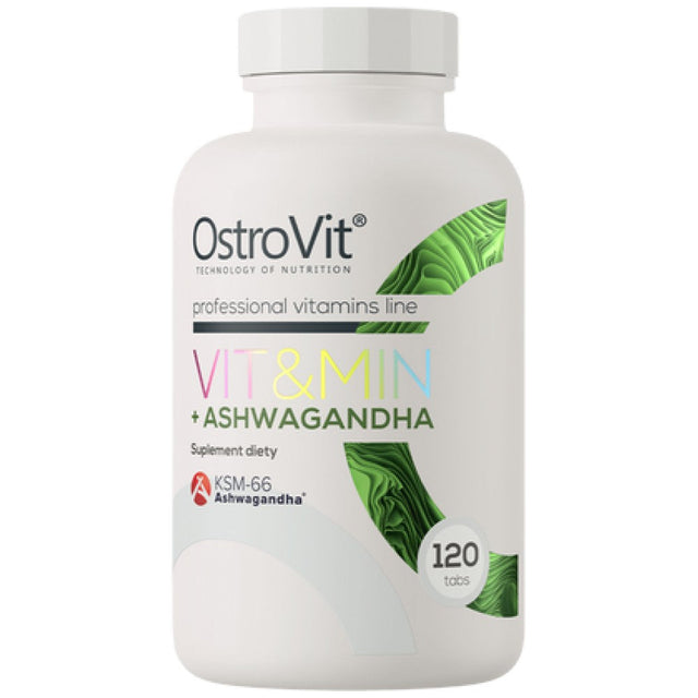 VitandMin + Ashwagandha | Multivitamin Formula + KSM-66® 120 Tablets - Nutra Best Europe