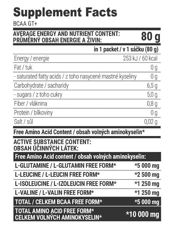 BCAA GT+ - 80 grams - Nutra Best Europe