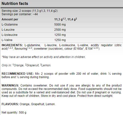 Xtreme AnticataboliX / BCAA + Glutamine Blend - 500 grams - Nutra Best Europe