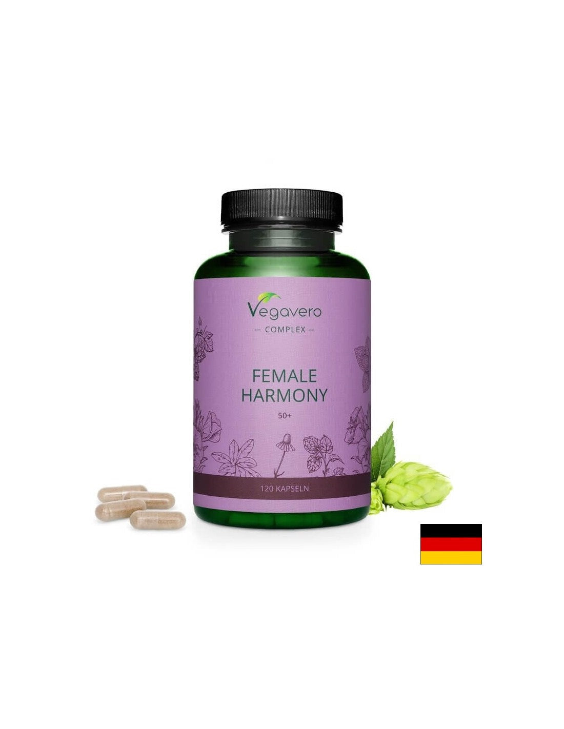 Female Harmony 50+/ Herbal complex for women 50+, 120 capsules, 100% Vegan Vegavero - Nutra Best Europe