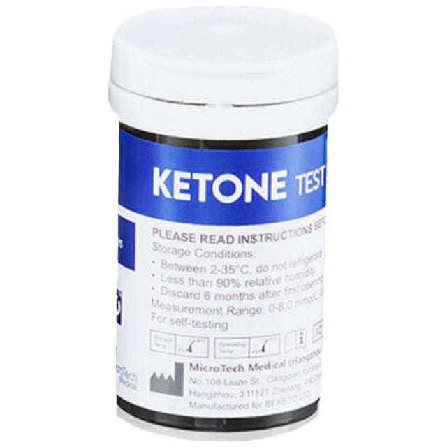 GluKeto Meter – Ketones Strip Tests - 50 pcs. - Nutra Best Europe
