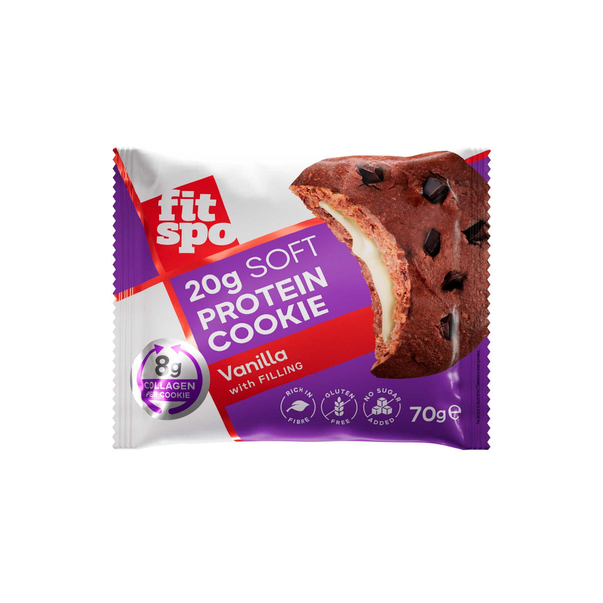 Soft Protein Cookie | with 8g Collagen & No Added Sugar -x 70 grams - Nutra Best Europe