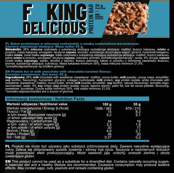 F**CKING Delicious Protein Bar - 55 grams - Nutra Best Europe