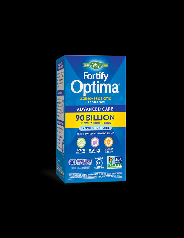 Fortify Optima® Advanced Care Age 50+ Fortify Optima Probiotic + Prebiotics, 90 Billion Active Probiotics, 30 Capsules Nature's Way - Nutra Best Europe