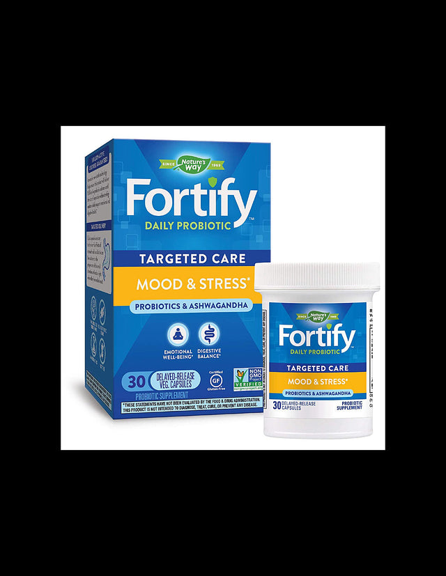 Fortify™ Daily Probiotic Mood and Stress - Fortify Probiotic Against Stress, 5 Billion Active Probiotics, 30 Capsules Nature's Way - Nutra Best Europe