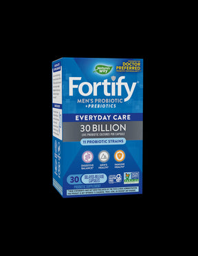 Fortify Men's Probiotic + Prebiotic Everyday Care - Fortify Men's Probiotic - 30 Billion Active Probiotics, 30 Capsules Nature's Way - Nutra Best Europe