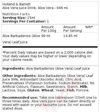 Aloe Vera Juice 946 ml - Nutra Best Europe