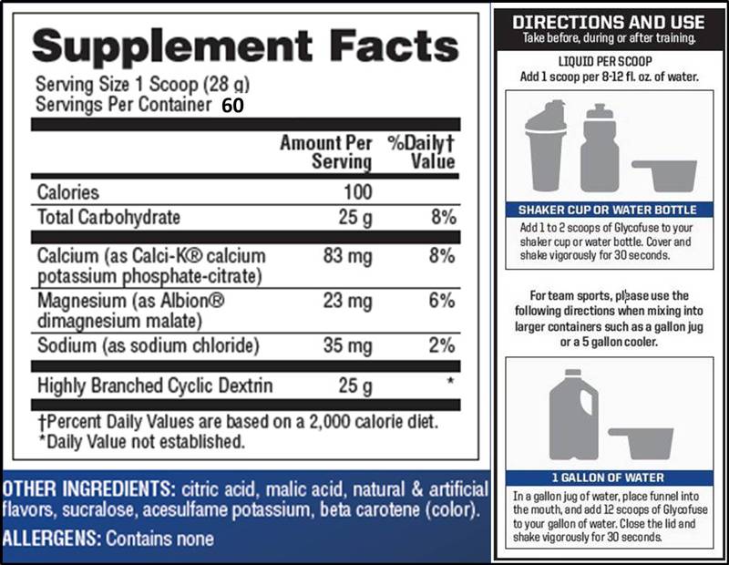 GlycoFuse / Performance & Recovery Carbohydrate - 870 grams - Nutra Best Europe