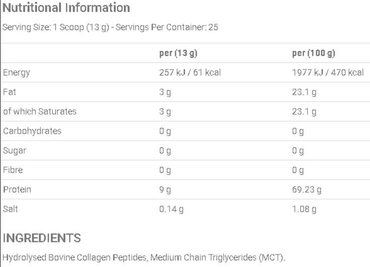 Keto Collagen | with MCT Oil - 325 grams - Nutra Best Europe