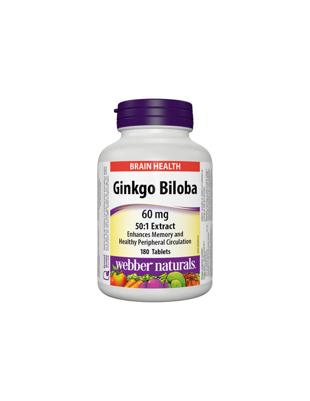 Memory, concentration, blood circulation - Ginkgo biloba 60 mg, 180 tablets - Nutra Best Europe