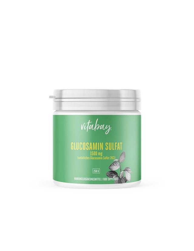 Glucosamin Sulfat 2KCI pulver 250 g - Glucosamine sulfate 1500 mg, 250 g powder Vitabay - Nutra Best Europe