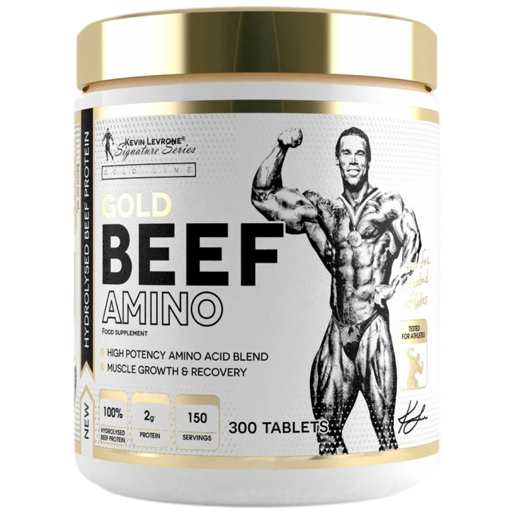 GOLD Beef Amino | High Potency Amino Acid Blend - 300 Tablets - Nutra Best Europe