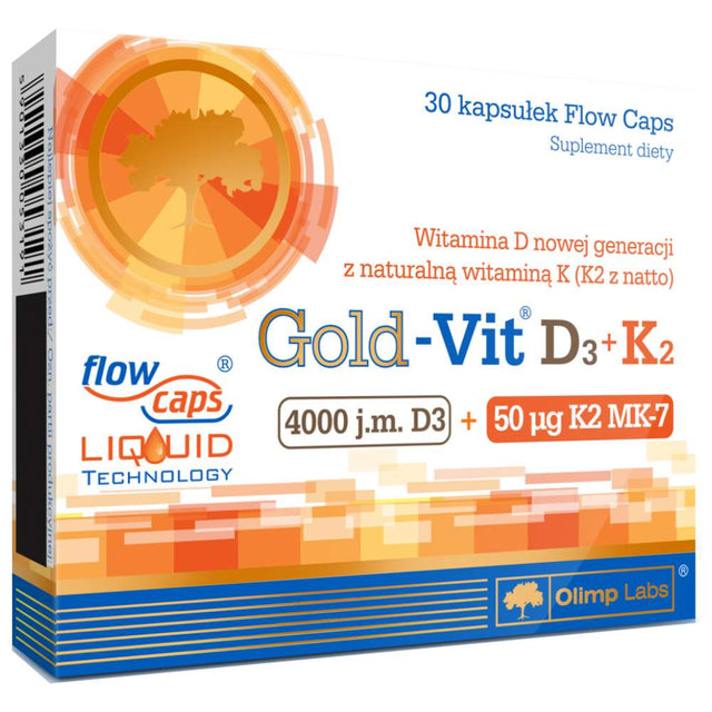 GOLD-Vit D3 + K2 30 capsules - Nutra Best Europe