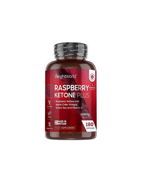 Fat Burning - Raspberry Ketones Plus, 180 Capsules Weight Worl - Nutra Best Europe