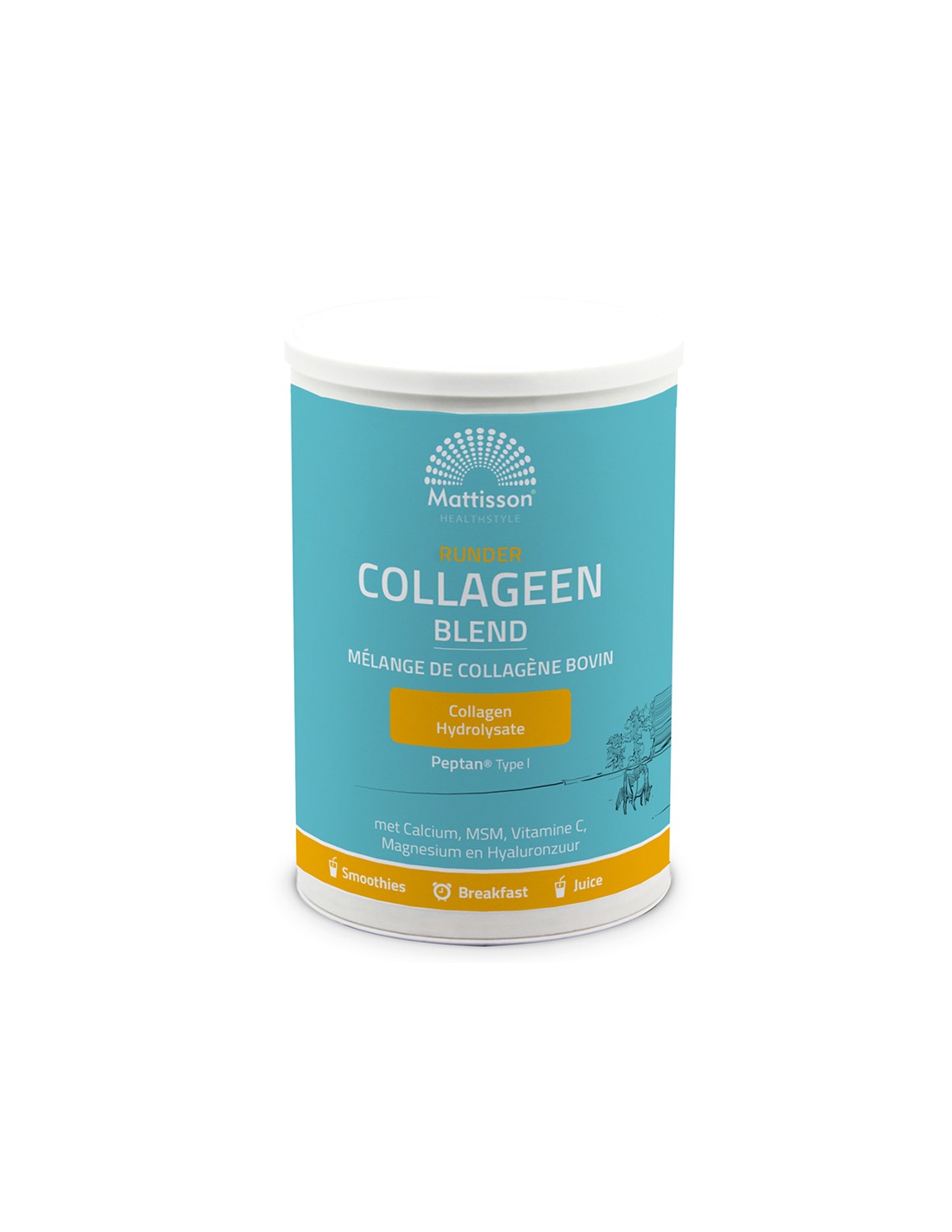 Bovine Collagen Type I with Calcium, Magnesium, MSM, Vitamin C and Hyaluronic Acid, 300g Vanilla Flavored Powder - Nutra Best Europe