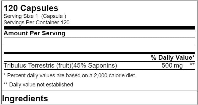 Tribulus XS 120 capsules - Nutra Best Europe
