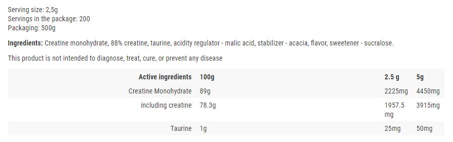 Creatine Monohydrate Powder - 500 grams - Nutra Best Europe
