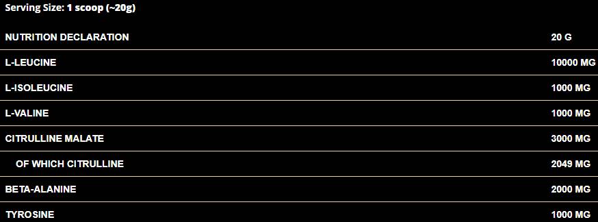 High Intensity Training BCAA 10:1:1 - 400 grams - Nutra Best Europe