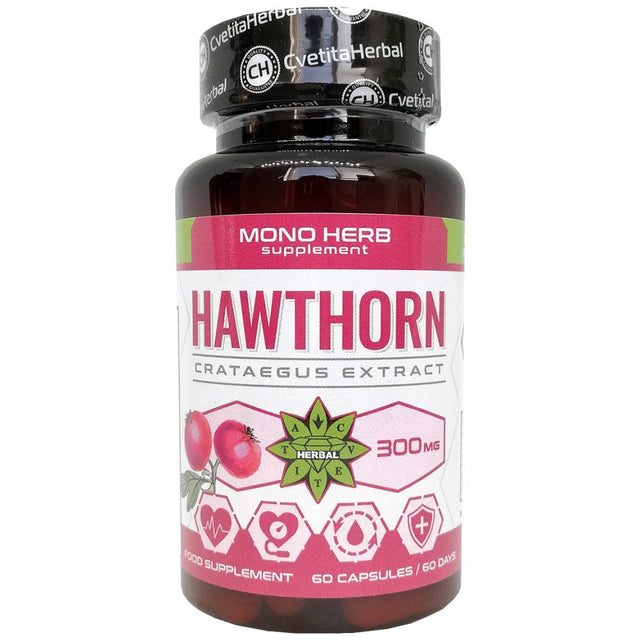 Hawthorn 300 mg - 60 capsules - Nutra Best Europe