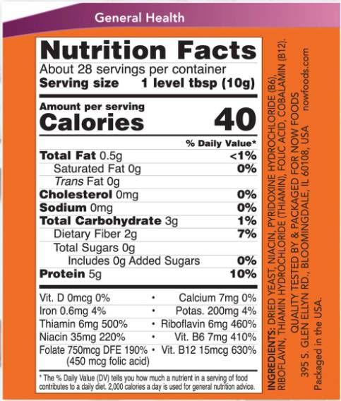 Nutritional Yeast Powder - 284 grams - Nutra Best Europe