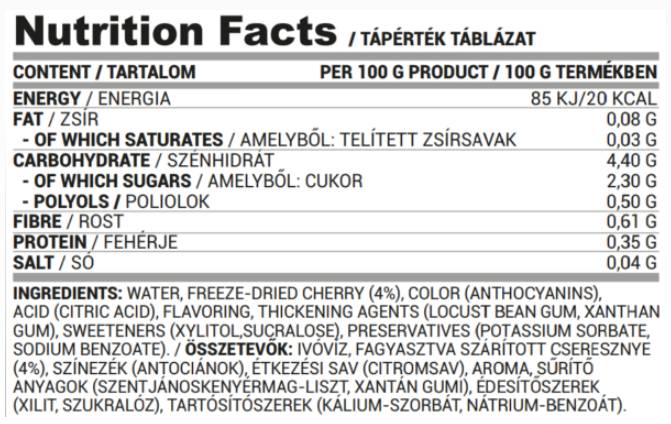 Cherry Fruit Jelly | Zero Sugar 300 grams - Nutra Best Europe