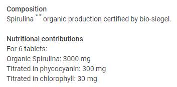 Spirulina | Vegan Bio 500 mg - 100 Tablets - Nutra Best Europe
