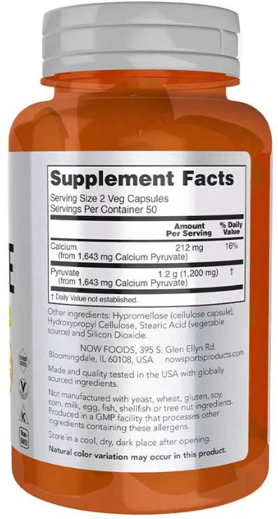 Pyruvate 600 mg - 100 capsules - Nutra Best Europe