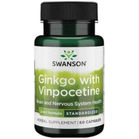 Ginkgo with Vinpocetine (Standardized) 40 mg - 60 capsules - Nutra Best Europe