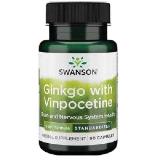 Ginkgo with Vinpocetine (Standardized) 40 mg - 60 capsules - Nutra Best Europe