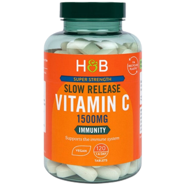 Super Strength Slow Release Vitamin C 1500 mg - 120 Tablets - Nutra Best Europe