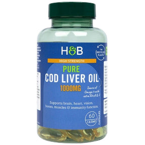 Cod Liver Oil 1000 mg - 60 Gel capsules - Nutra Best Europe