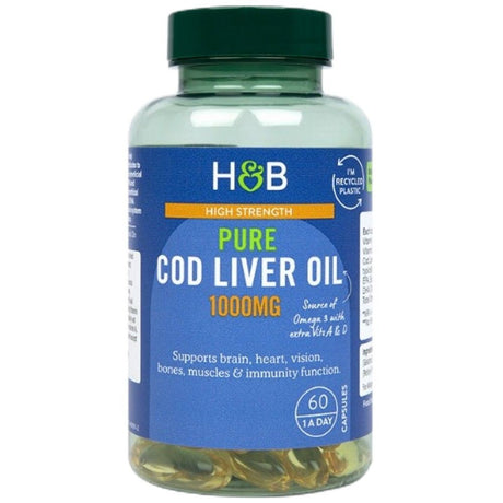 Cod Liver Oil 1000 mg - 60 Gel capsules - Nutra Best Europe