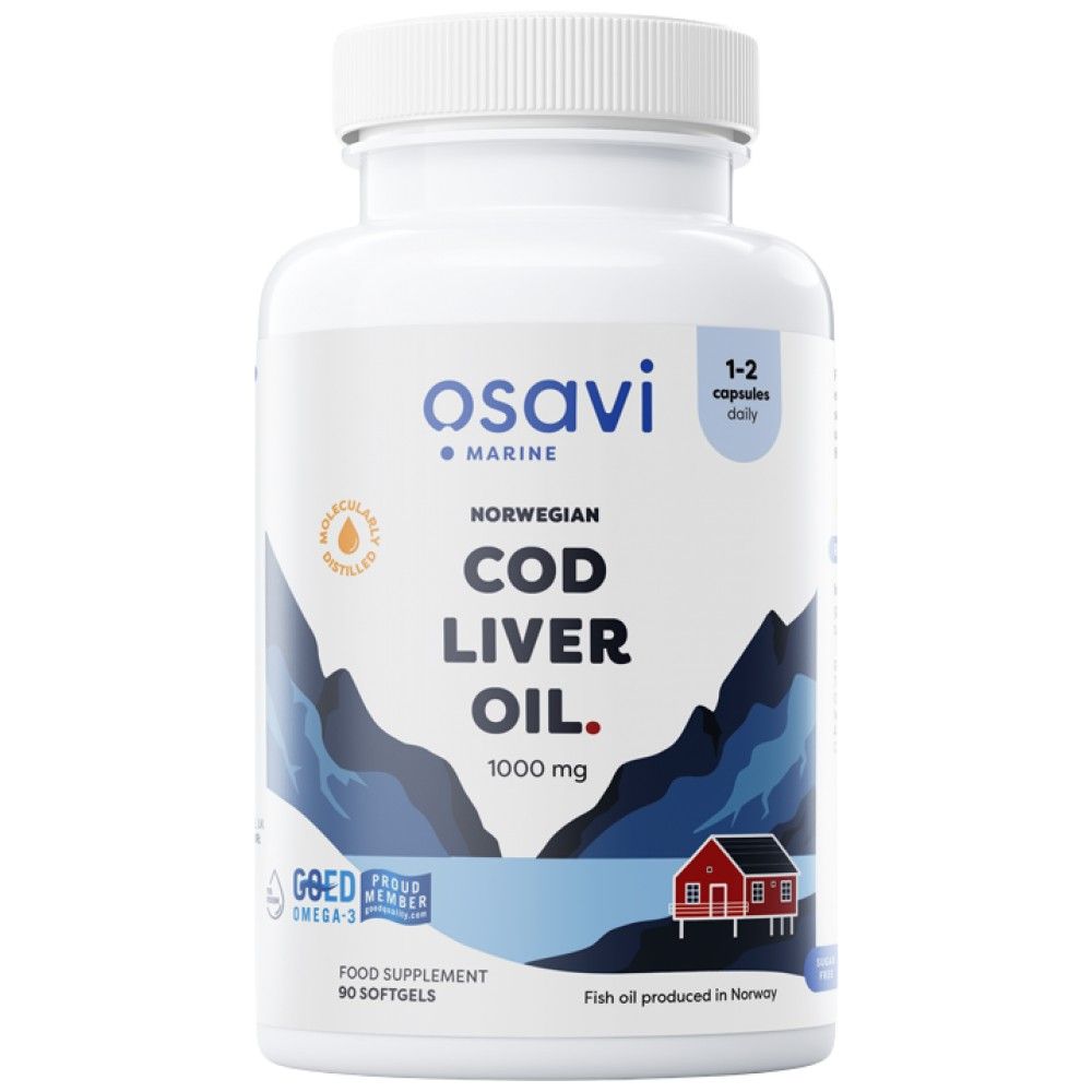 Norwegian Cod Liver Oil 1000 mg | Lemon Flavored - 90 Gel capsules - Nutra Best Europe