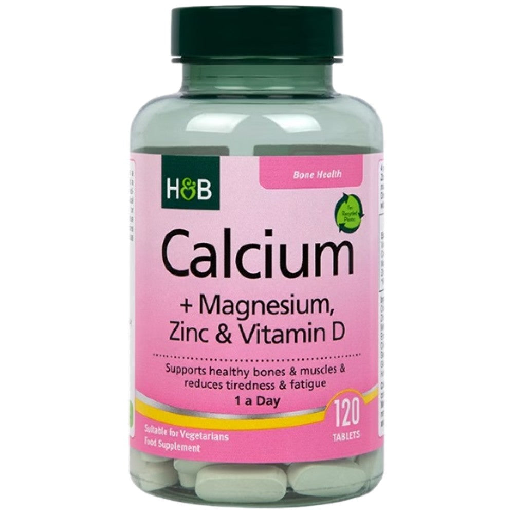 Calcium + Magnesium, Zinc & Vitamin D - 120 Tablets - Nutra Best Europe