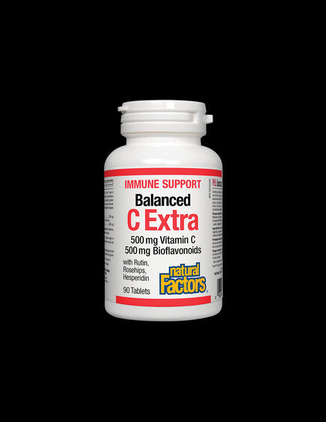 Immune Support Balanced C Extra 500 mg | With Bioflavonoids 500 mg - 90 Tablets - Nutra Best Europe